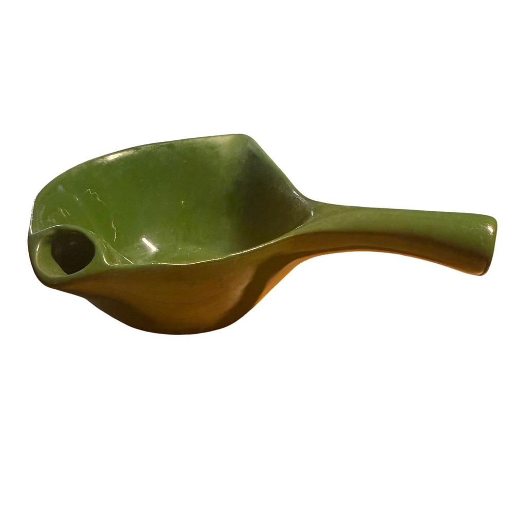Vintage Mid Century Modern Green Ceramic Gravy Boat/Sauce Server MCM by Cardinal